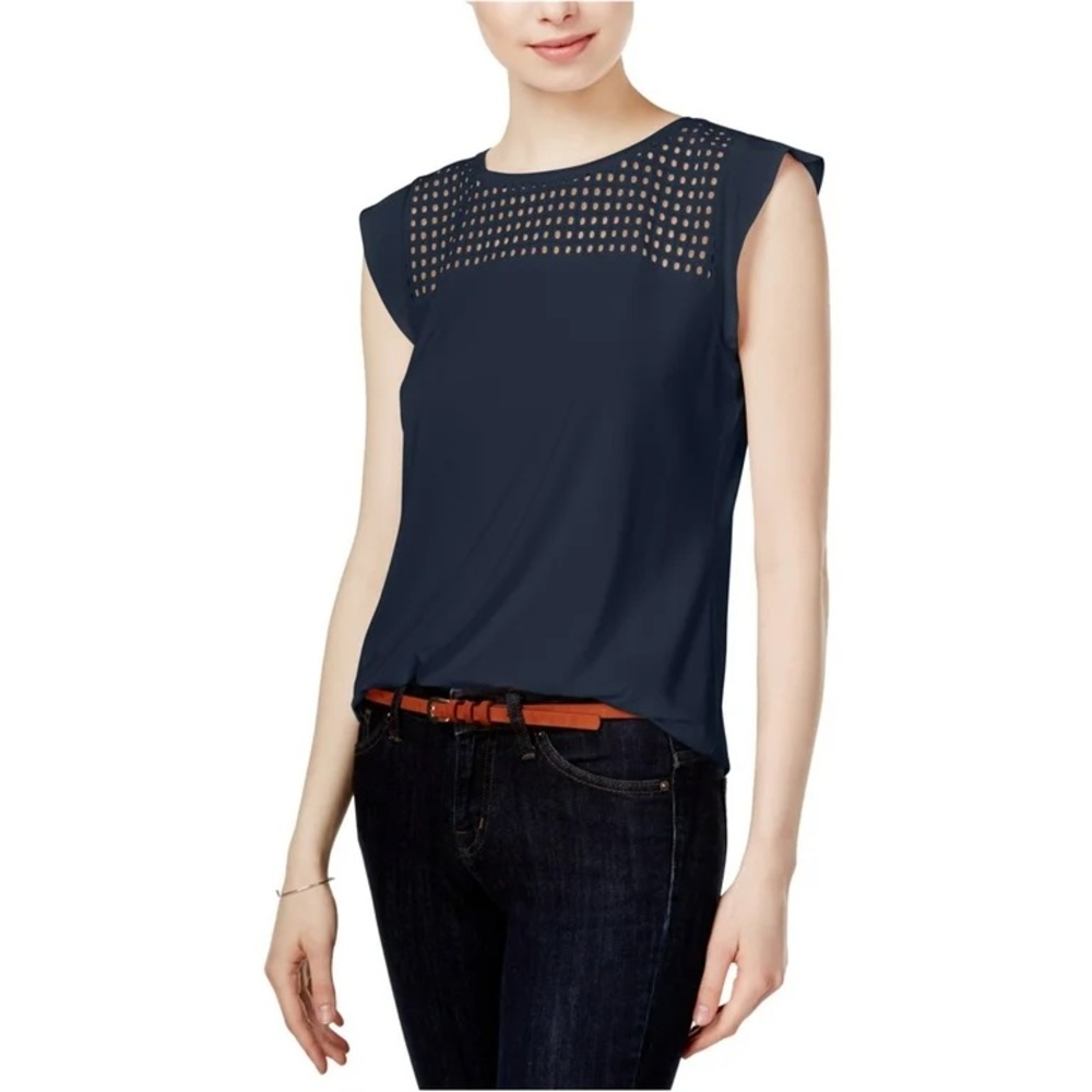 ✨ Maison Jules Navy Cutout Blouse ✨ SALE 3 for $15!